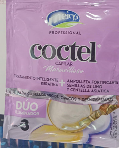 coctel duo iluminador fortif cabellos secos 50 m meicy  morado